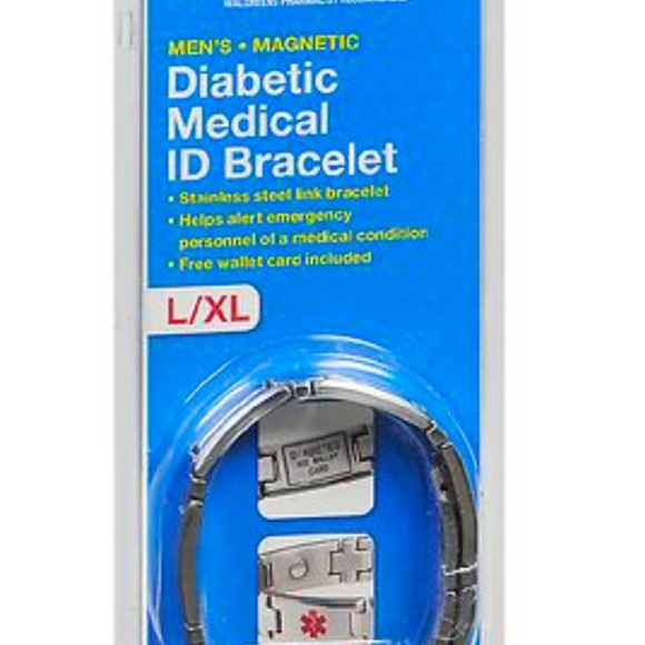Men's Magnetic Diabetic Medical ID Bracelet - Stainless Steel - Picture 2 of 2